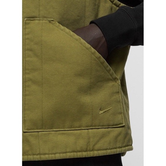 Nike Sportwear Life Padded Canvas Vest Moss Green Men's Size Large Outdoor - Picture 2 of 10
